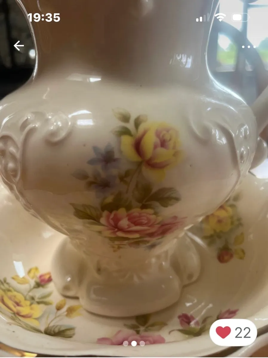 Decorative Jug and Matching Bowl - Image 3