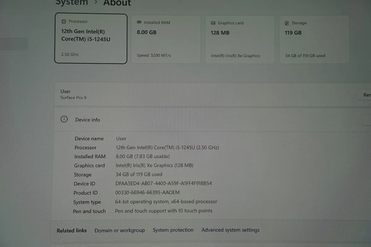 Surface Pro 9 | i5-1245U vPro | 120Hz PixelSense - Image 2