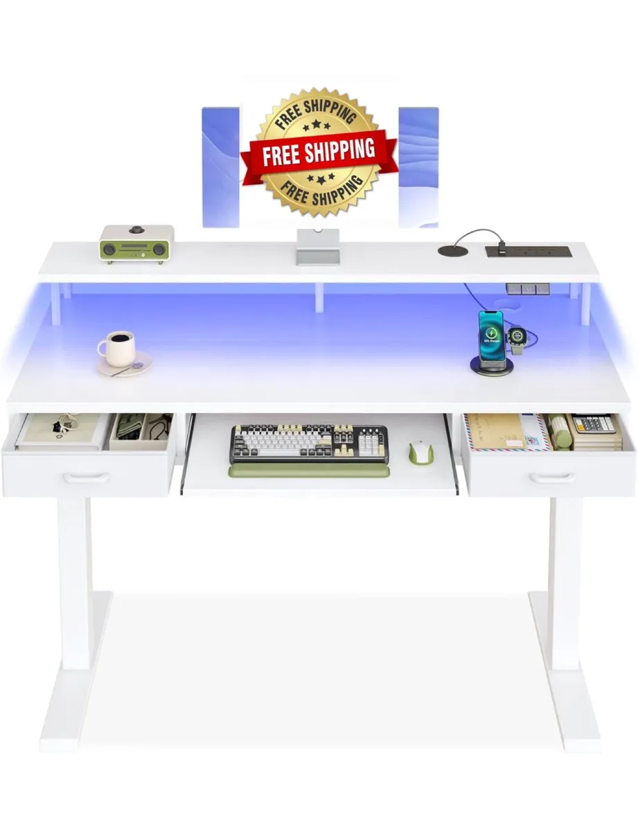 Height Adjustable Desk, 120cm Electric Standing De - Image 1