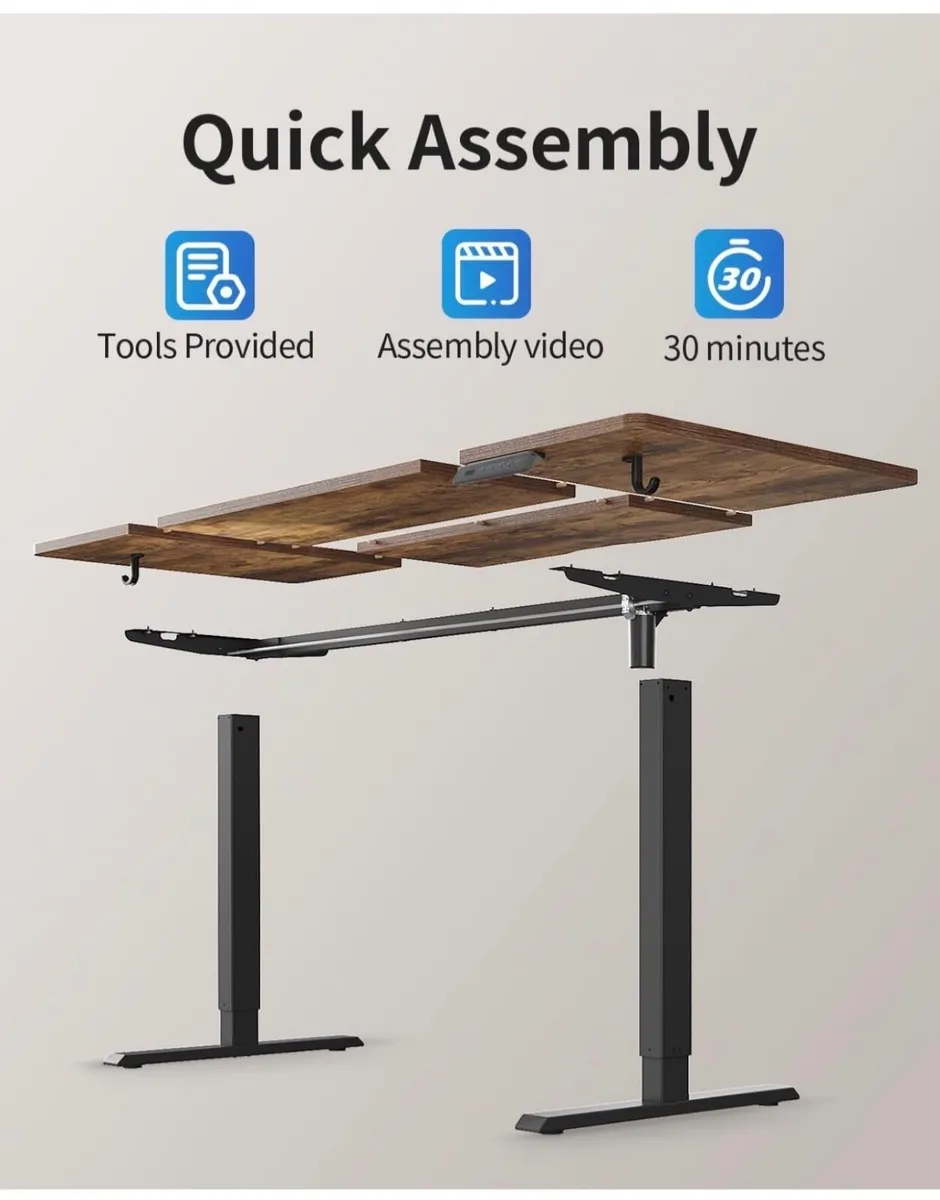 Electric Standing Desk 120 x 60 cm, Height Adjusta - Image 3