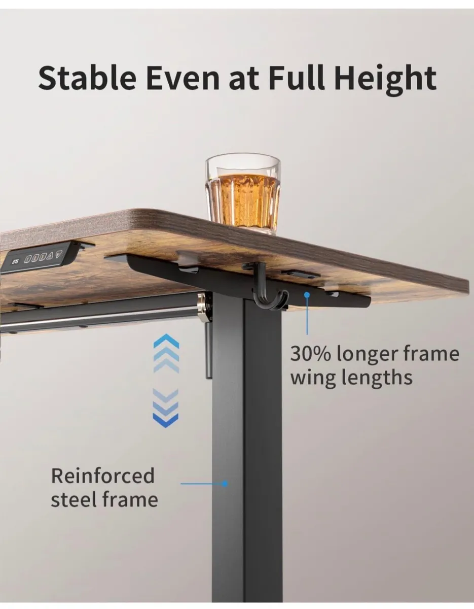 Electric Standing Desk 120 x 60 cm, Height Adjusta - Image 4