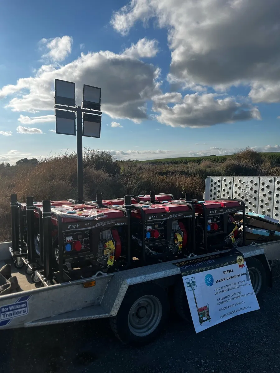 6kW Diesel Generator with 5 meter Lighting Tower - Image 1