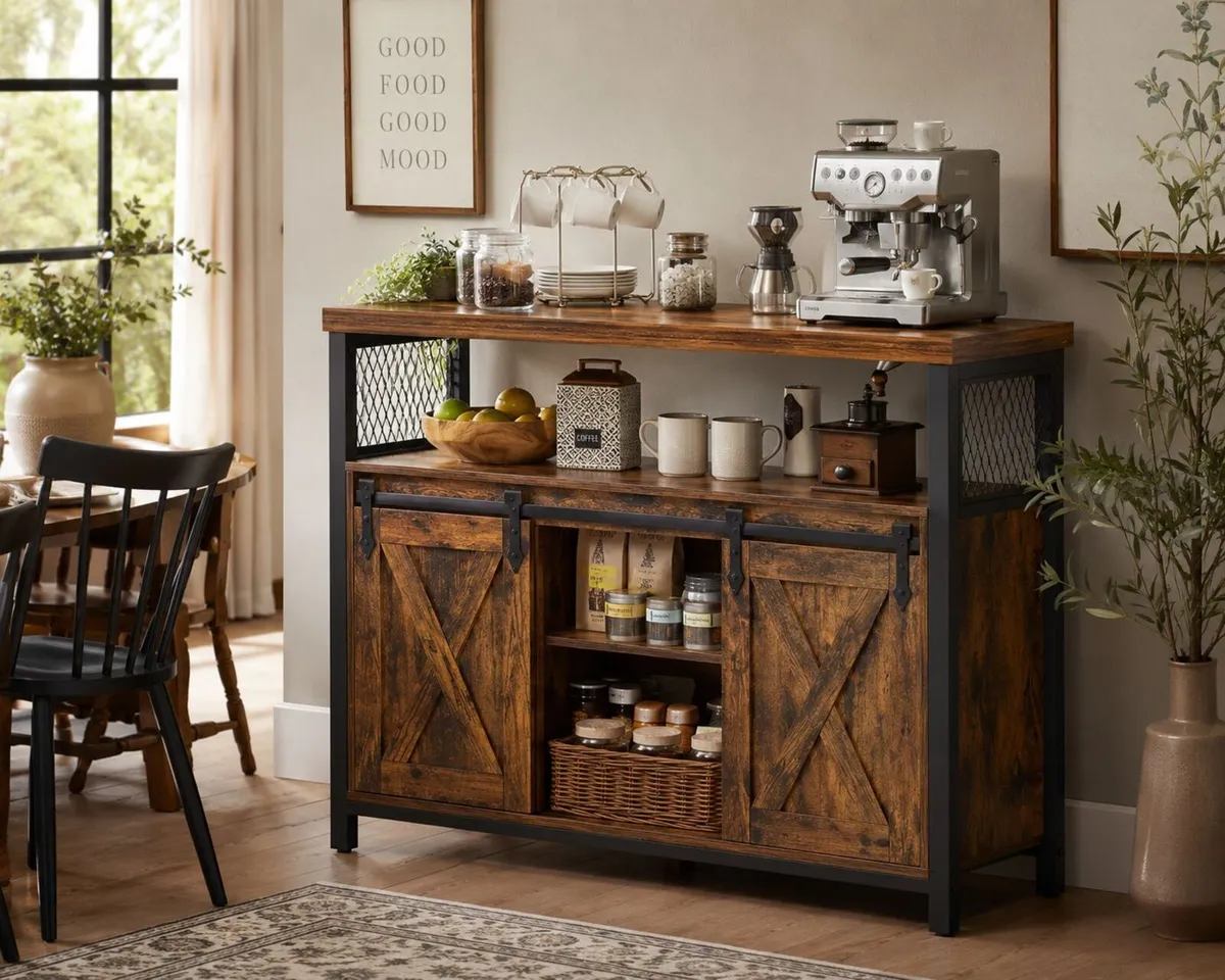 Rustic Farmhouse Sideboard Cabinet - Image 1