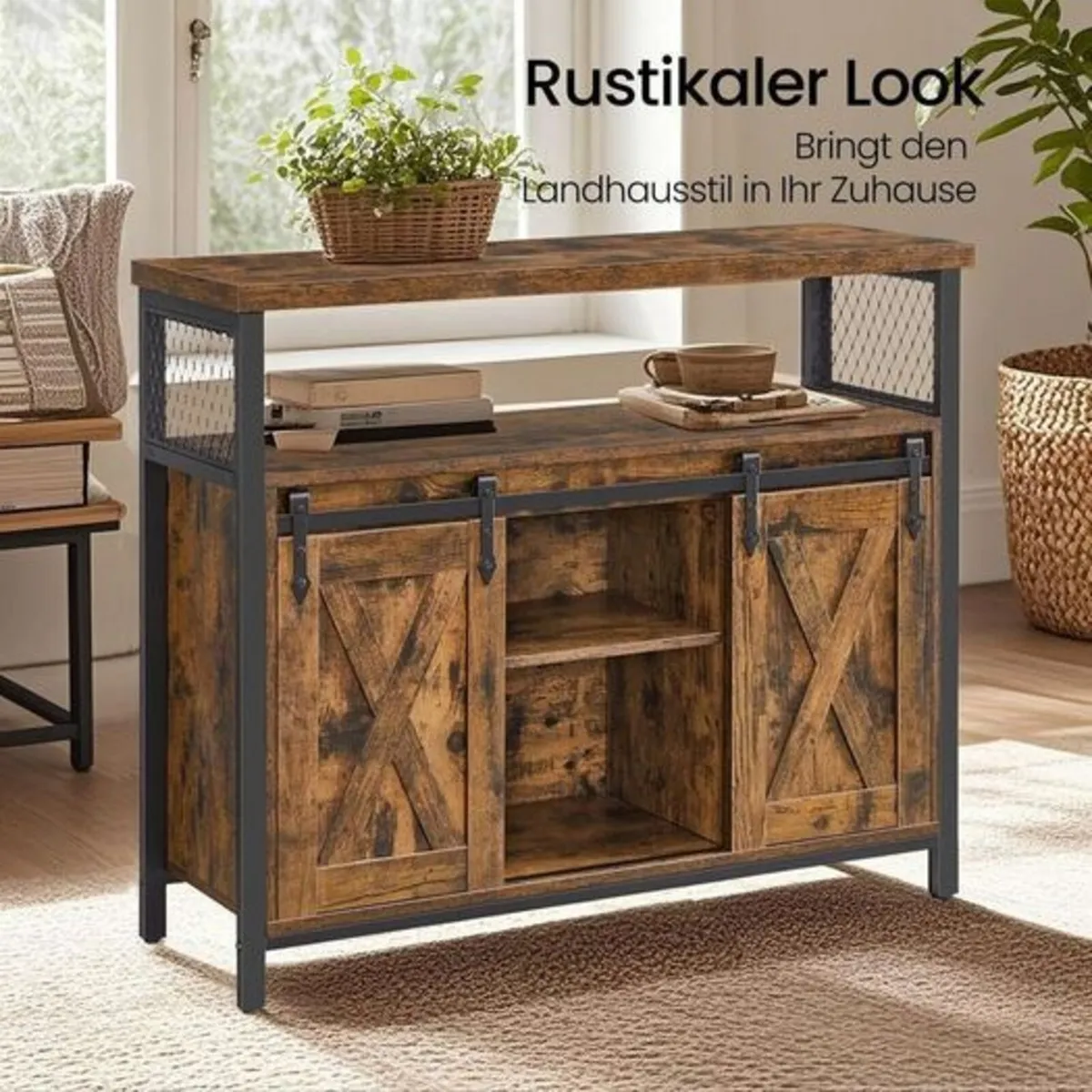 Rustic Farmhouse Sideboard Cabinet - Image 2