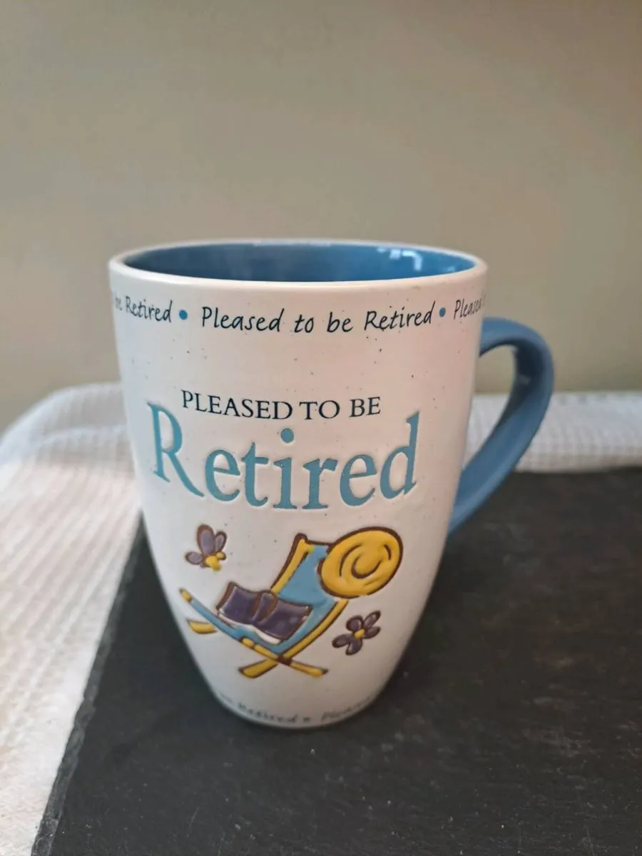History Herald Pleased to be Retired Stoneware Mug - Image 1