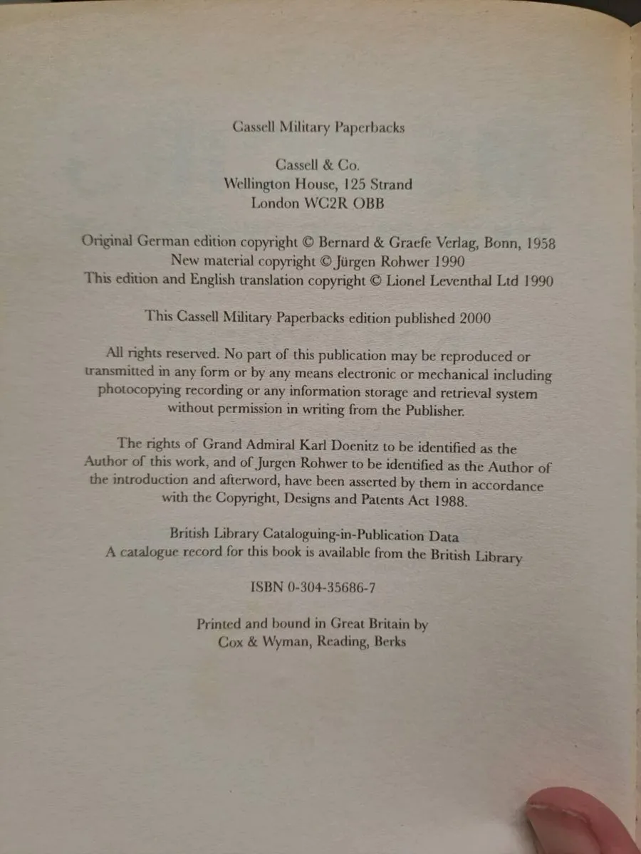 Admiral Karl Doenitz: Memoirs - Image 3