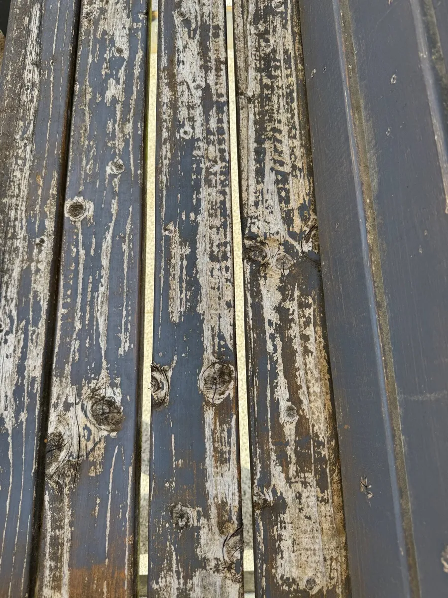 Wooden Garden Furniture Bench and Table - Image 4