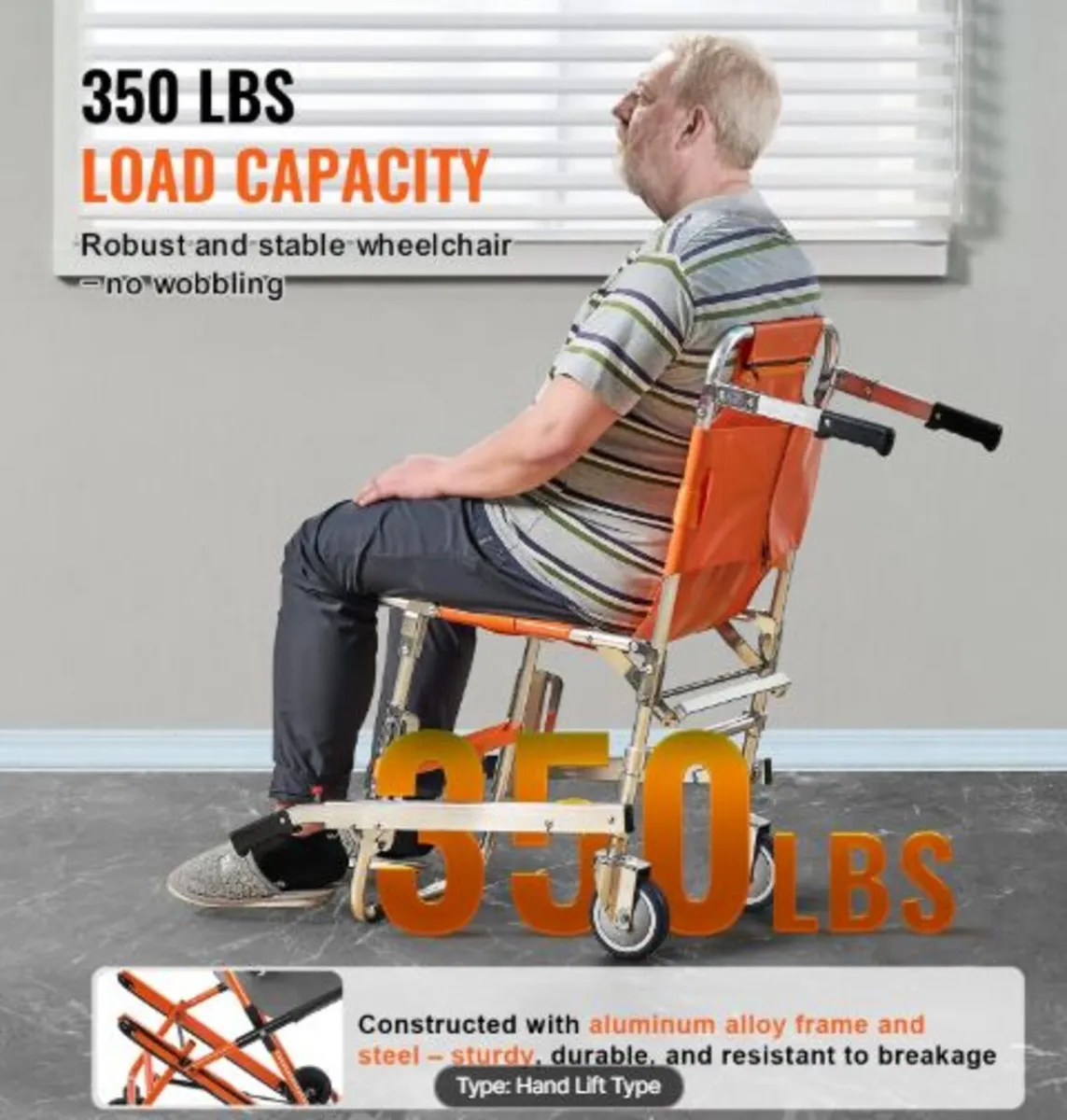 EMS Stair Chair, 159 kg Load Capacity, Foldable - Image 2