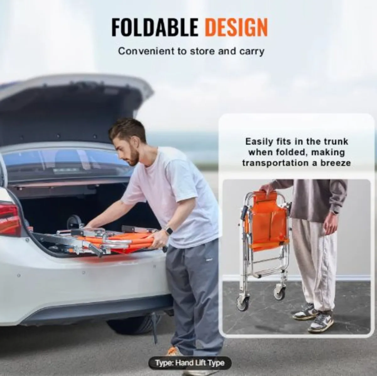 EMS Stair Chair, 159 kg Load Capacity, Foldable - Image 3