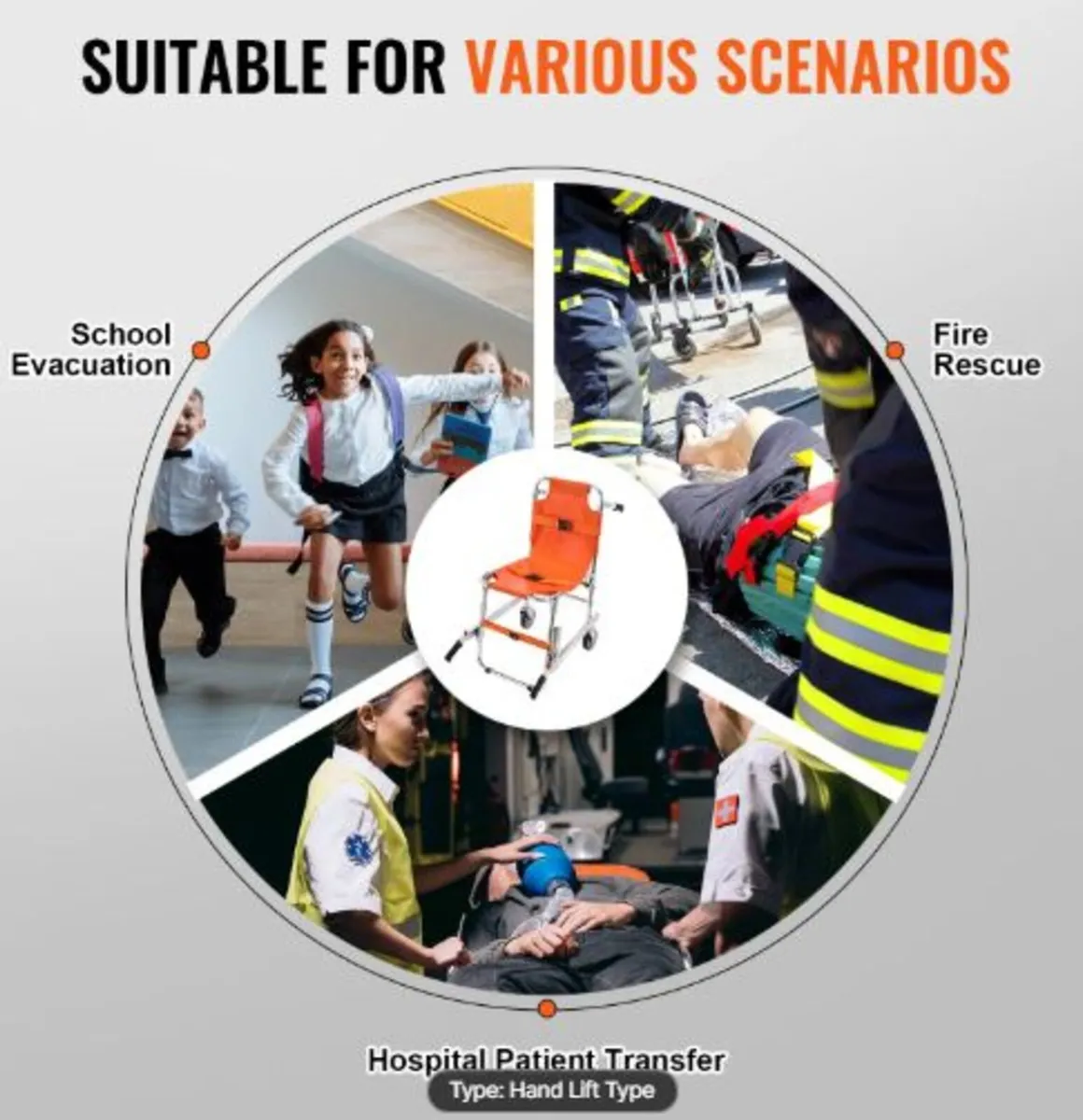 EMS Stair Chair, 159 kg Load Capacity, Foldable - Image 4