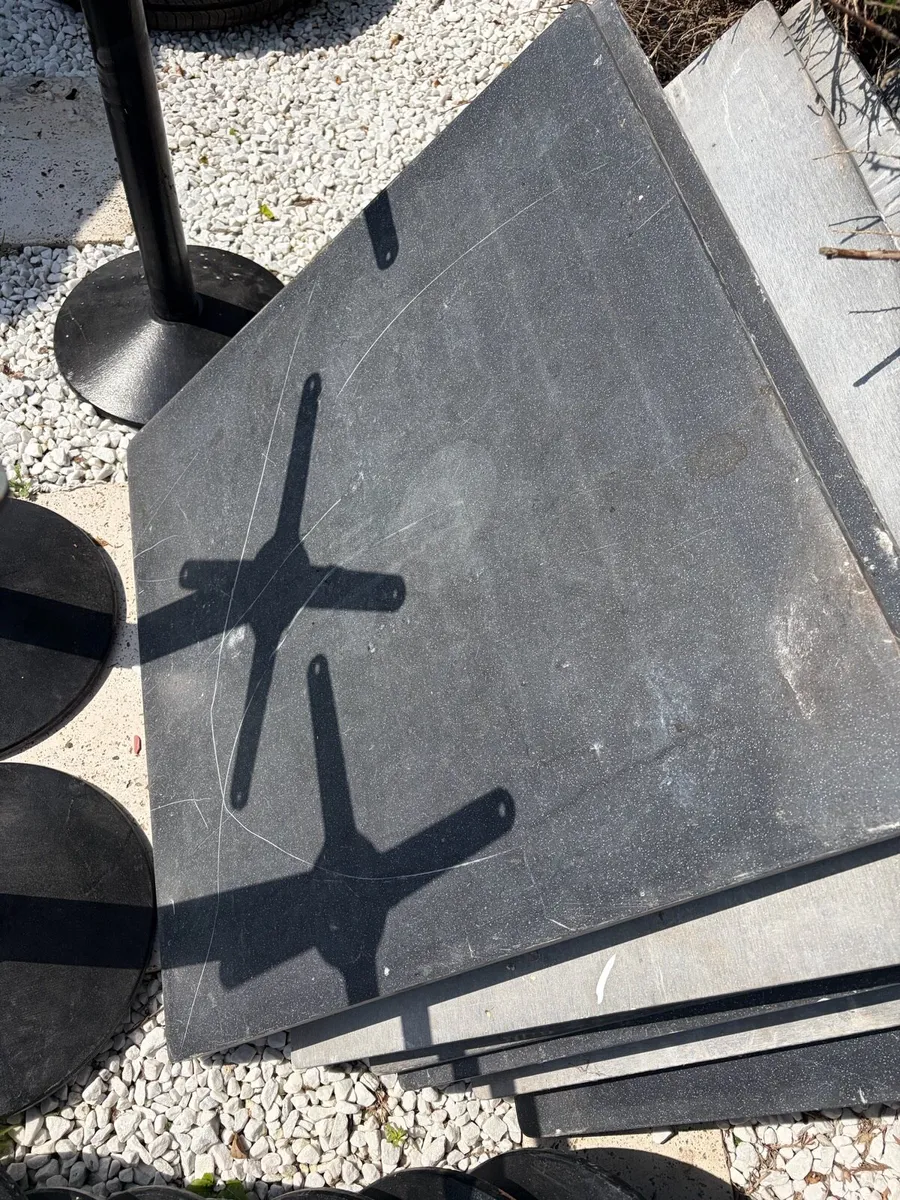 cast iron & marble top  bar tables x11 - Image 4