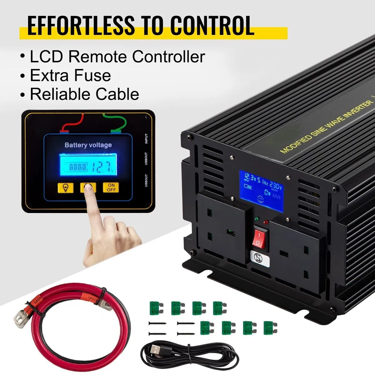 LCD 12V Pure Sine Wave Off Grid Power Inverter - Image 3