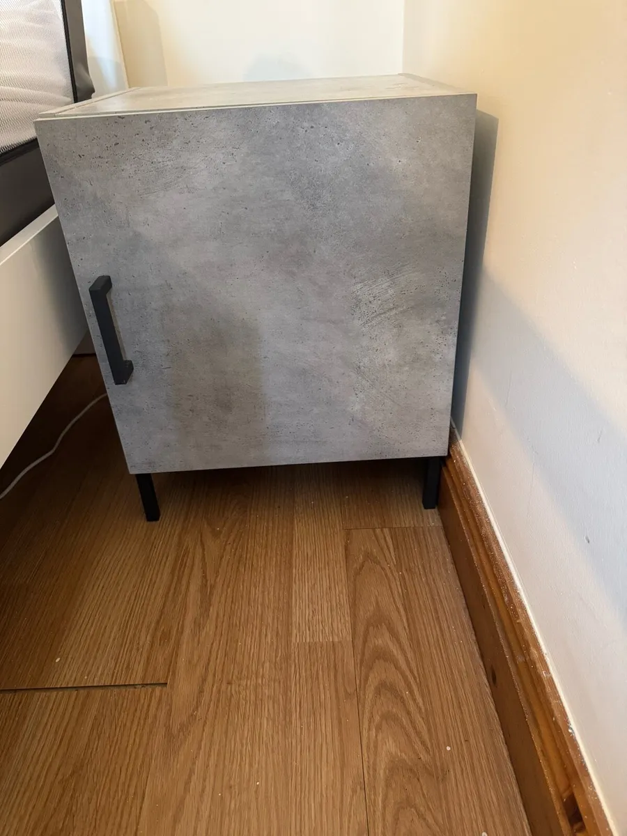 2 Grey bedside cabinet - Image 1