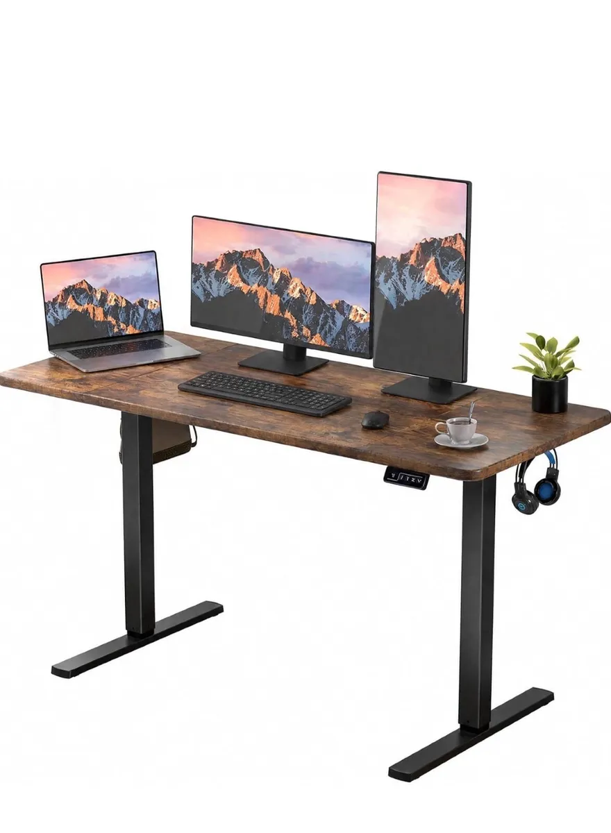 Standing Desk 140x60cm, Height Adjustable Desk wit - Image 1
