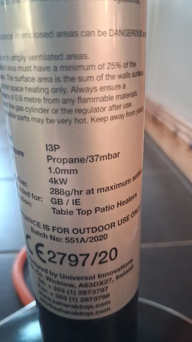 Table Top Gas Patio Heater - Image 2