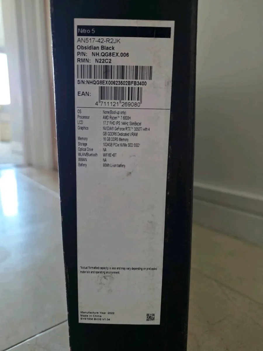 Acer Nitro5 17 inch 16GB/Ryzen7/RTX3050TI/1TB SSD - Image 2