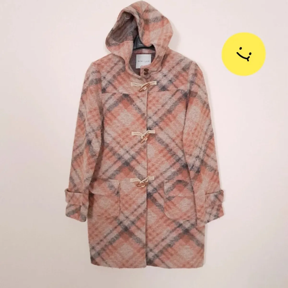 Kew 159 Vintage Orange Plaid Duffle Coat 12UK - Image 1