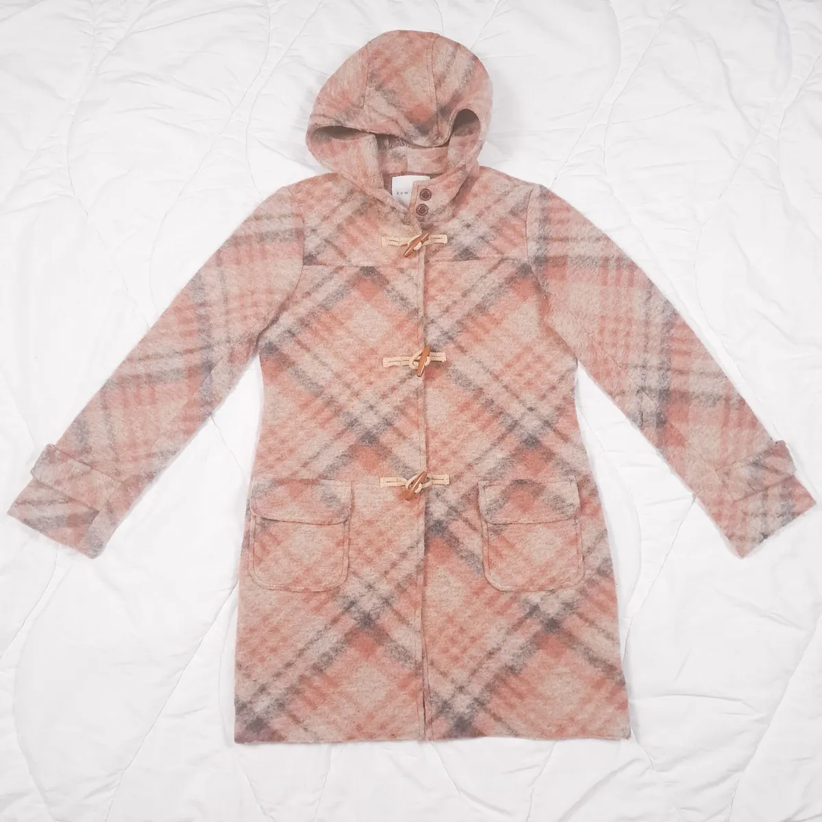 Kew 159 Vintage Orange Plaid Duffle Coat 12UK - Image 4