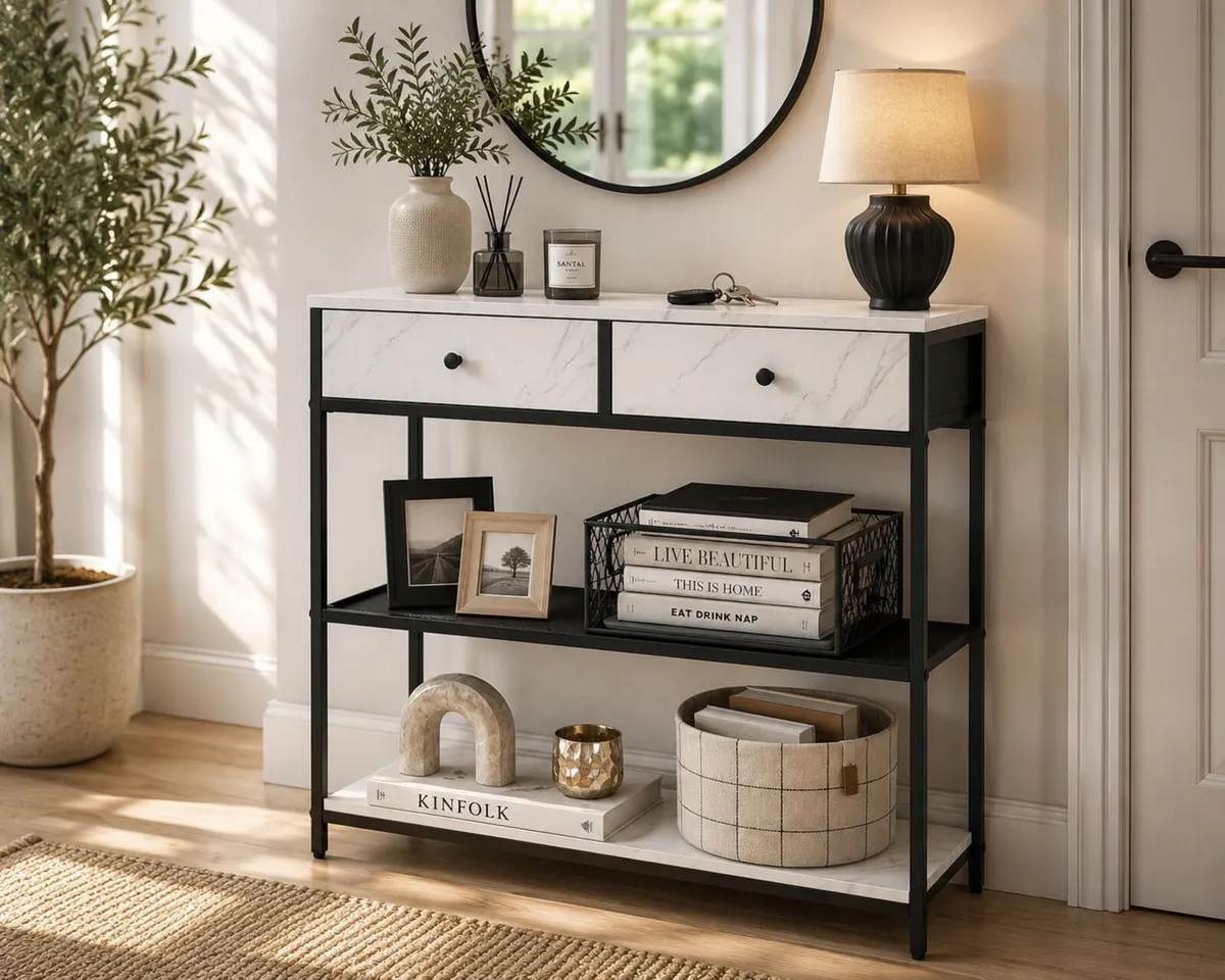 Console Table Vintage  Marble Style - Image 2