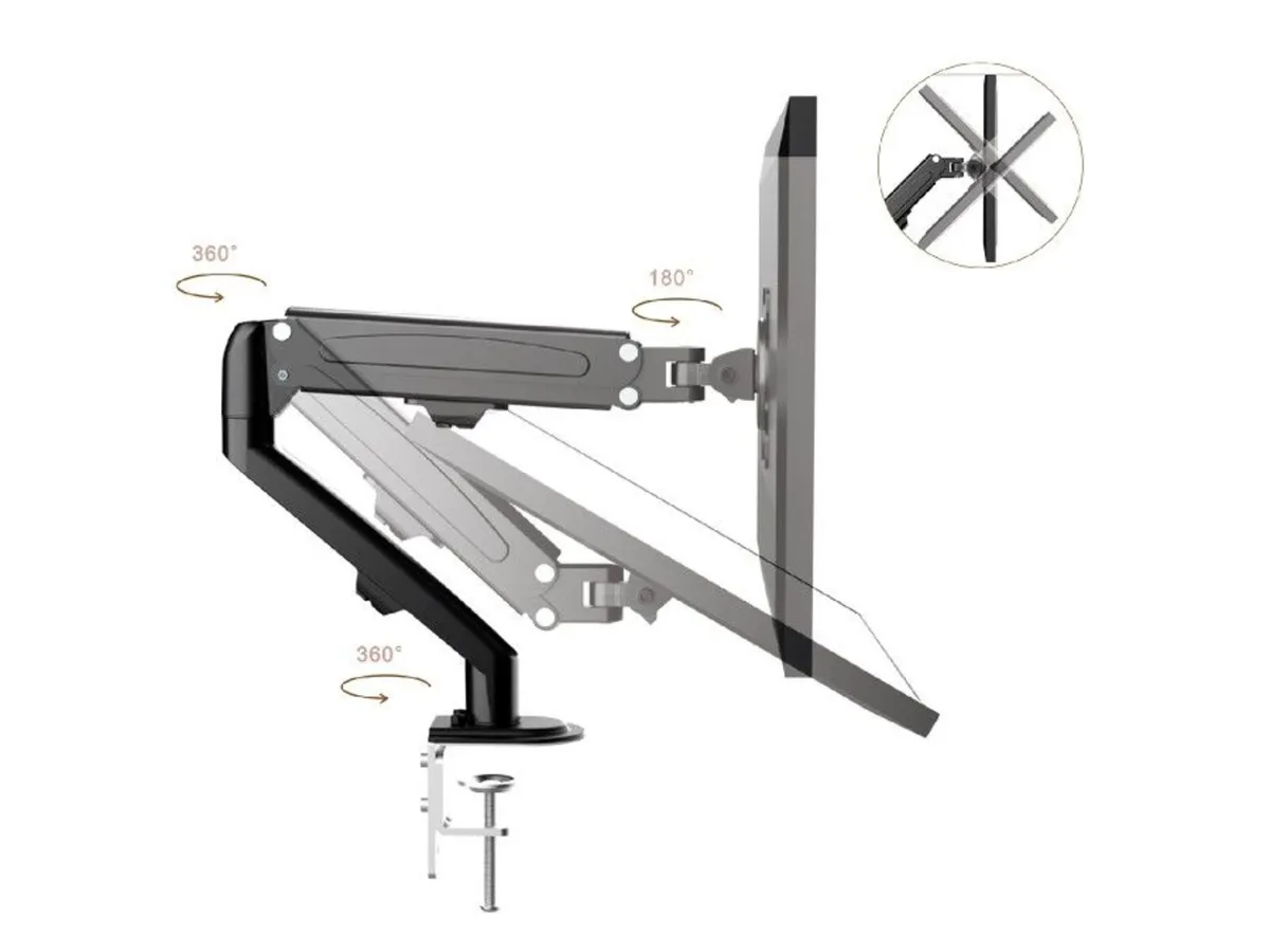 TV Monitor Desk Mount Bracket Tilt Swivel 13-27" - Image 3