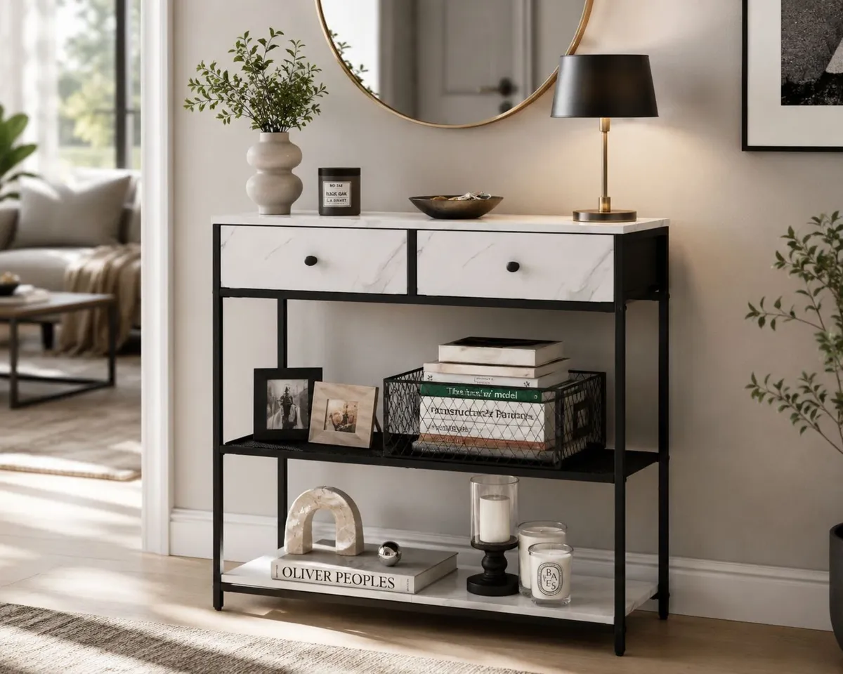 Console Table Vintage  Marble Style - Image 4