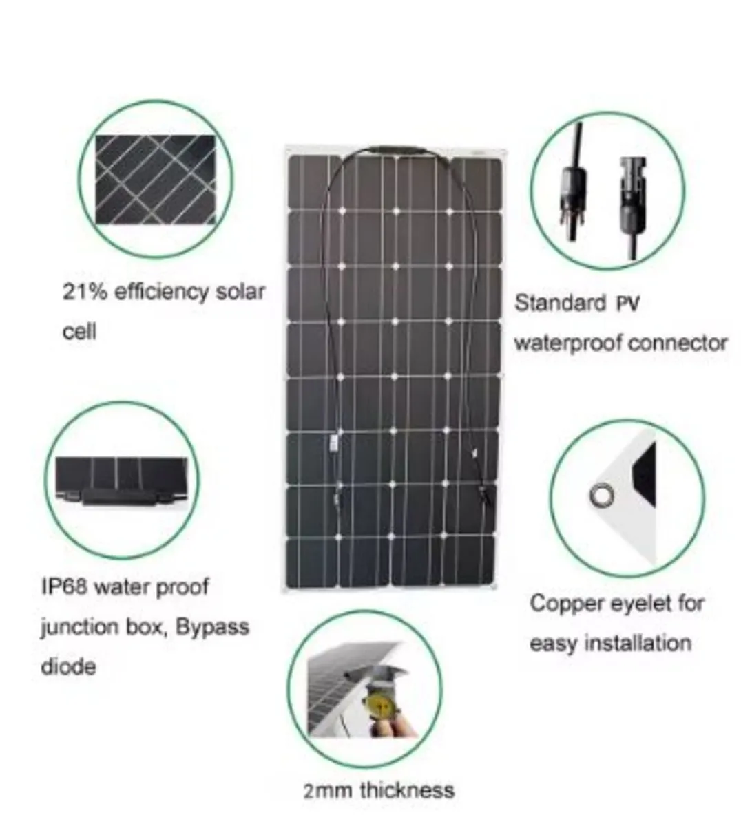 400W Solar Panel Kit 12V – 2×200W Aluminum - Image 3