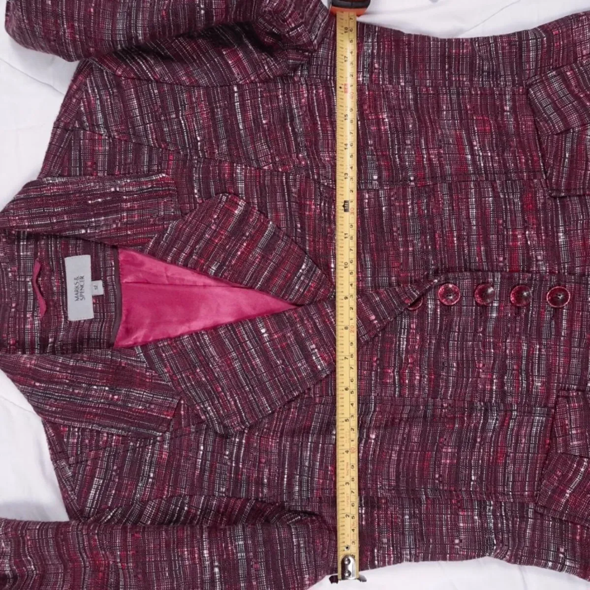 Marks & Spencer Pink Tweed Blazer 10UK/38EU - Image 2