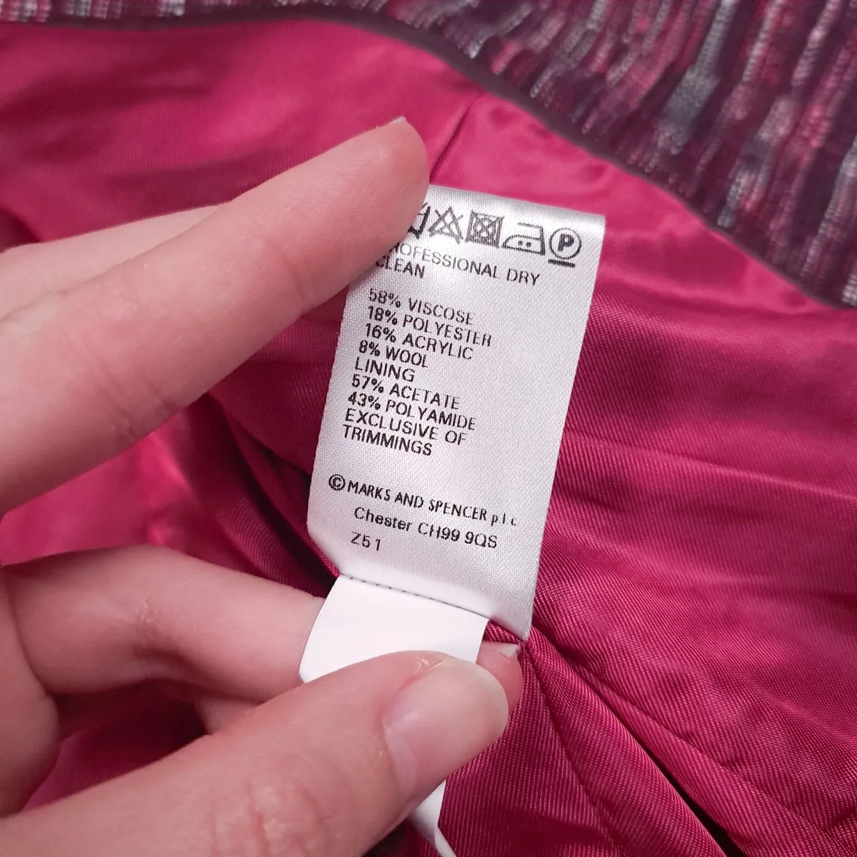 Marks & Spencer Pink Tweed Blazer 10UK/38EU - Image 4