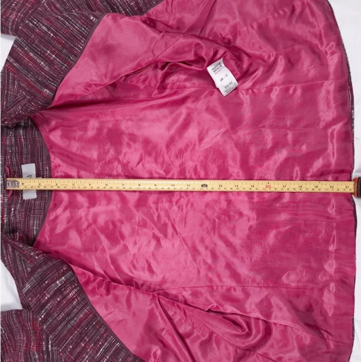 Marks & Spencer Pink Tweed Blazer 10UK/38EU - Image 3