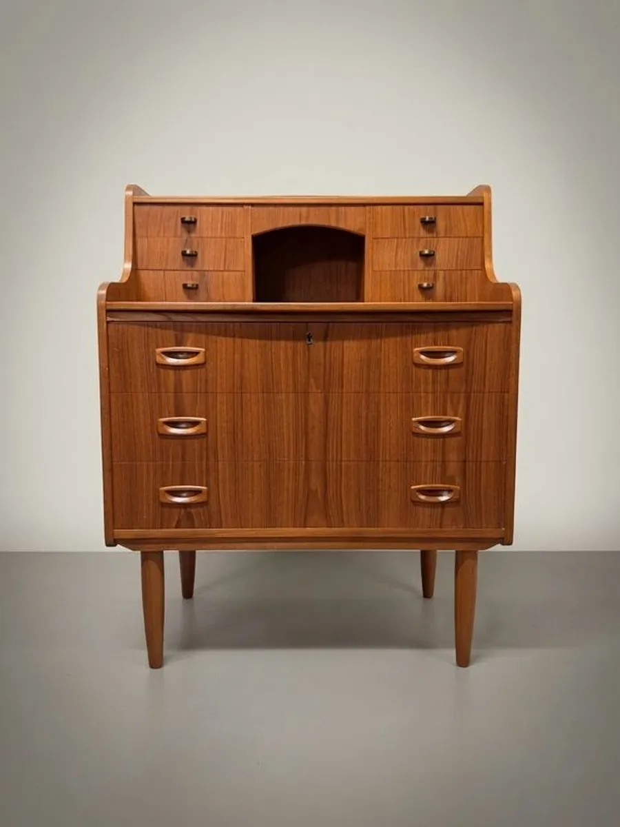 Elegant Danish Mid-Century Teak Secretary Desk, 1970s - Image 1