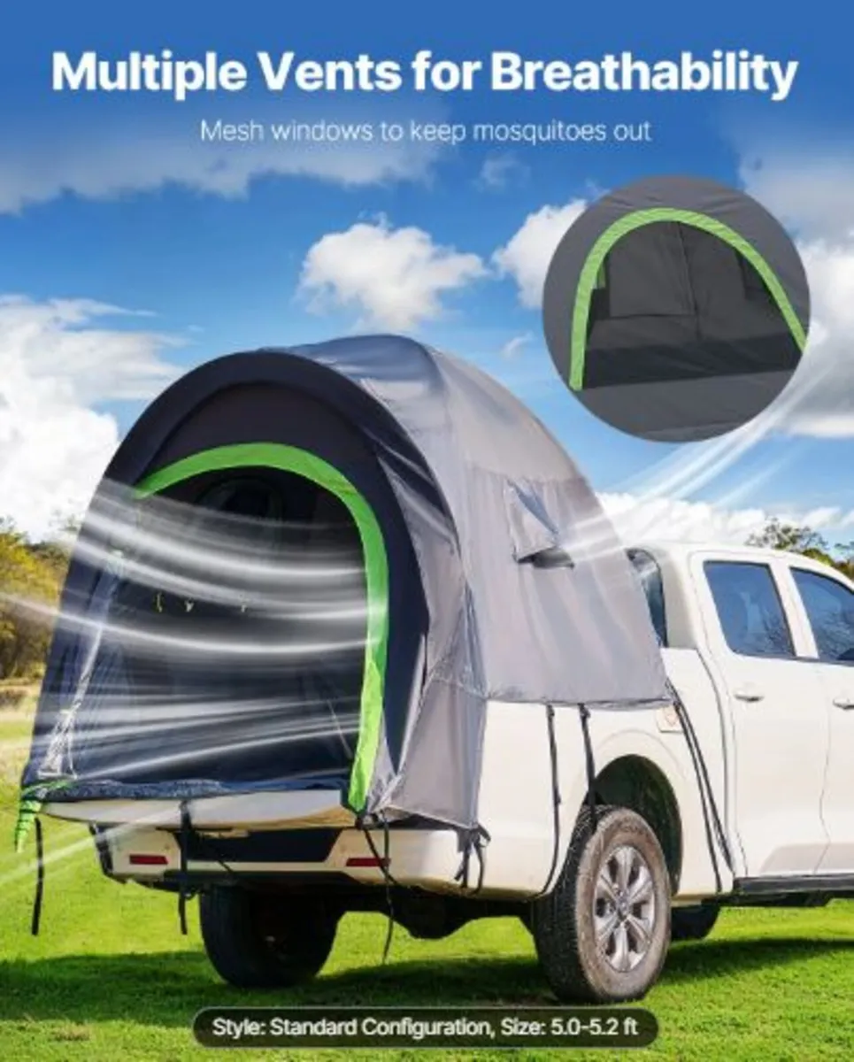 Pickup Truck Tent, Fit 5.0-5.2 ft Truck Tents - Image 3