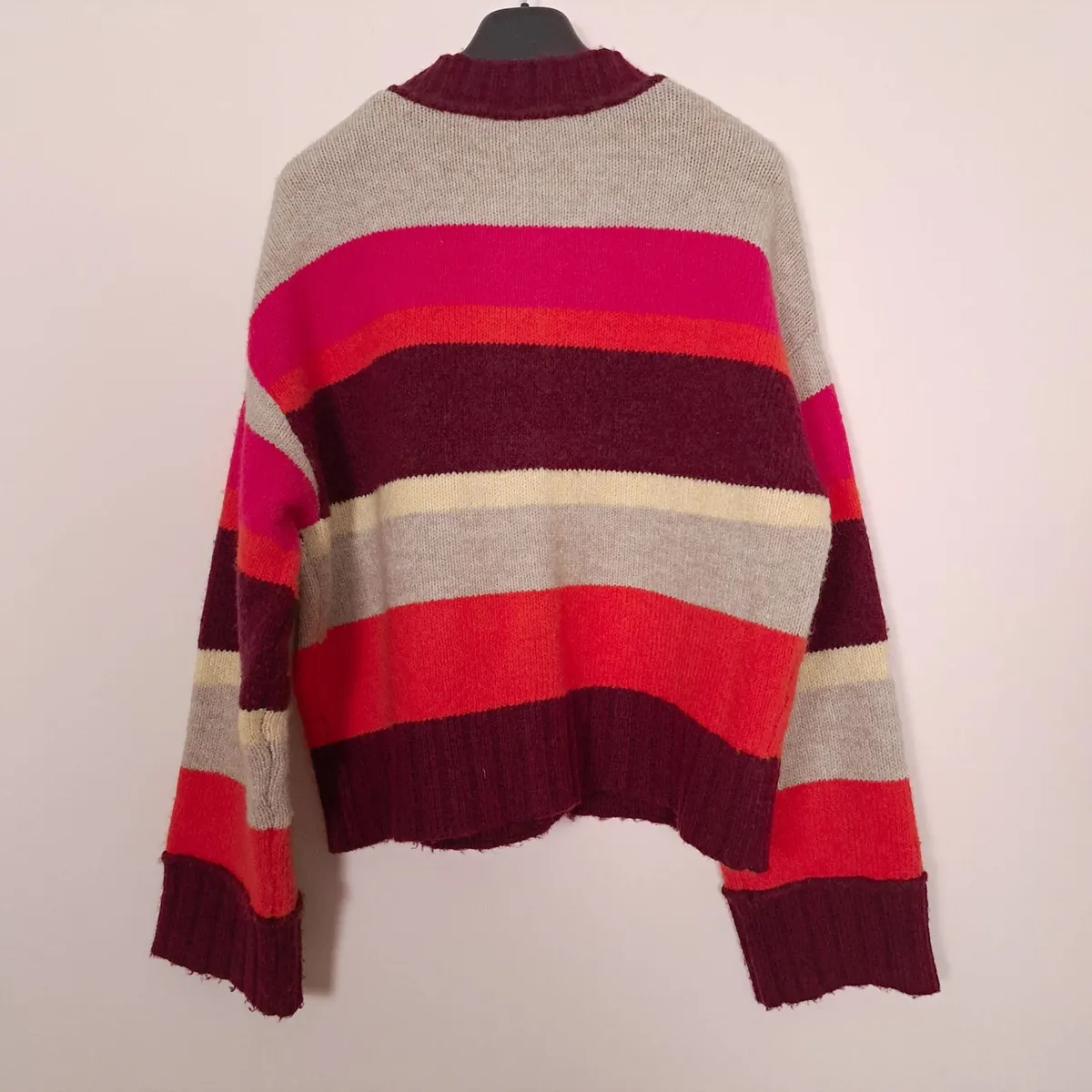 Next Pink Orange Colorblock Cardigan Size S - Image 3