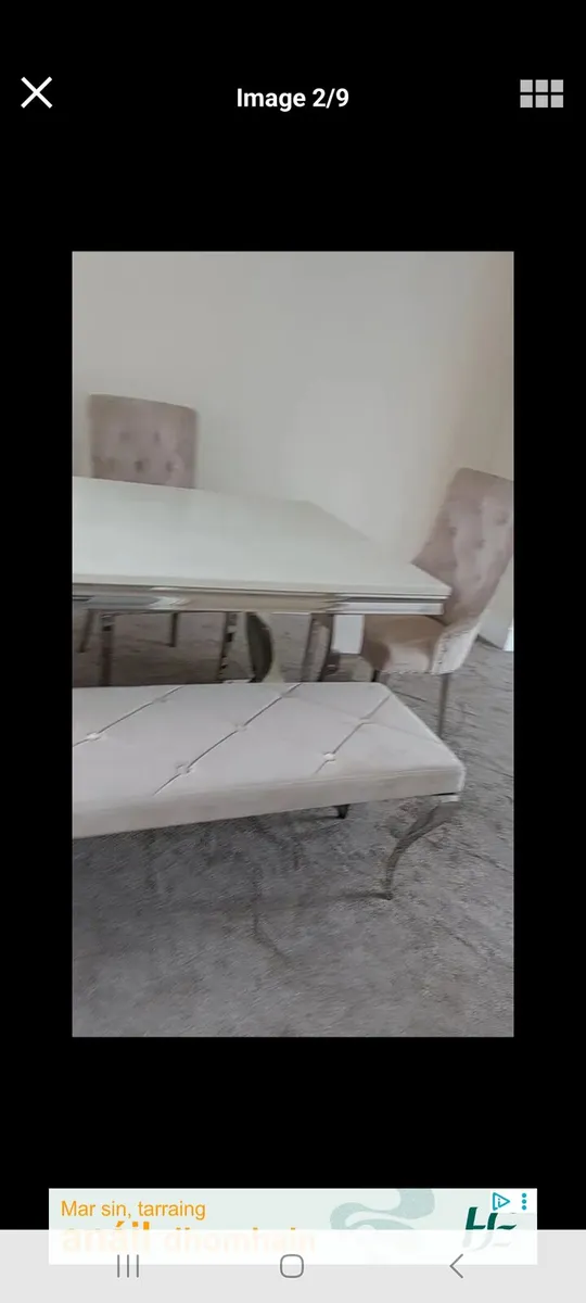 Marble Table chairs and bench - Image 3