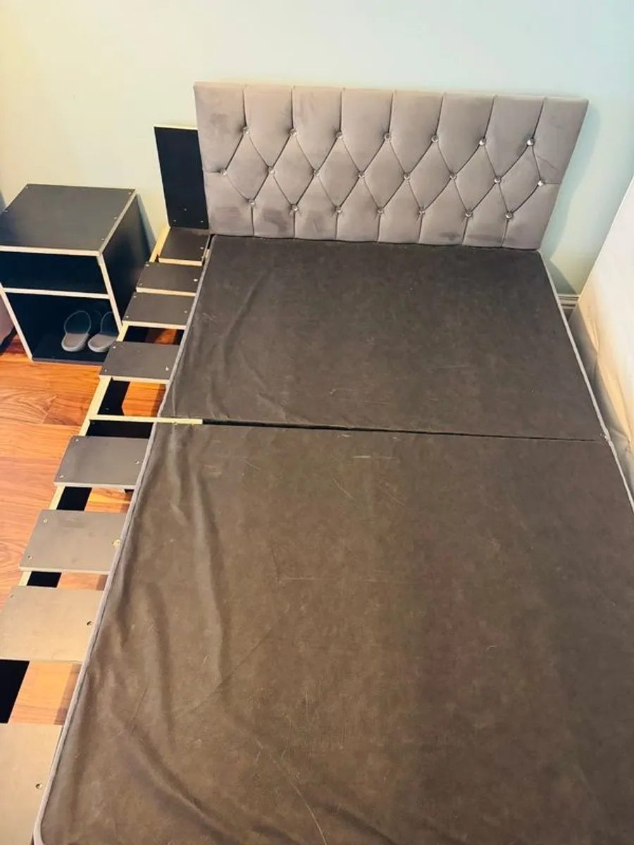 Double Bed with Mattres,Lamp table & 2 Shoes Racks - Image 2