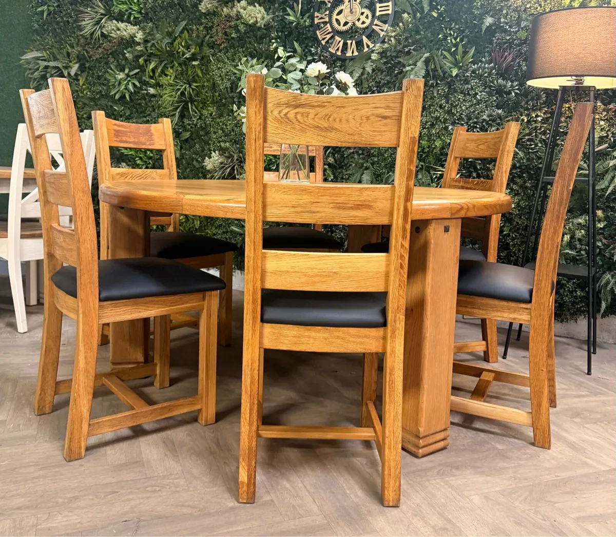 Danube oak kitchen table & 6 chairs/dining set - Image 2