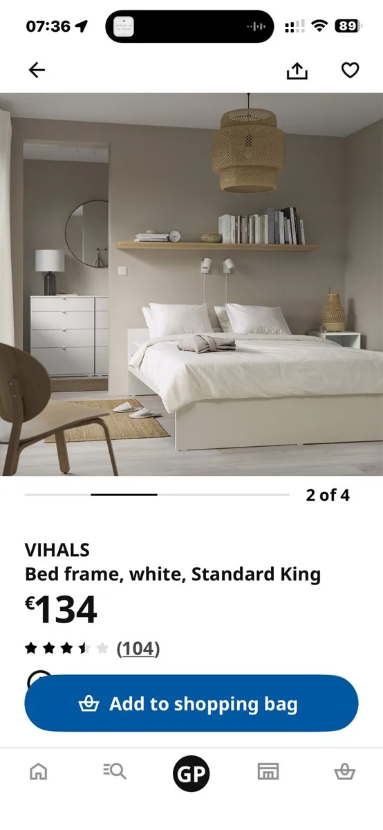 IKEA VIHALS King Bed Frame with Mattres - Image 3