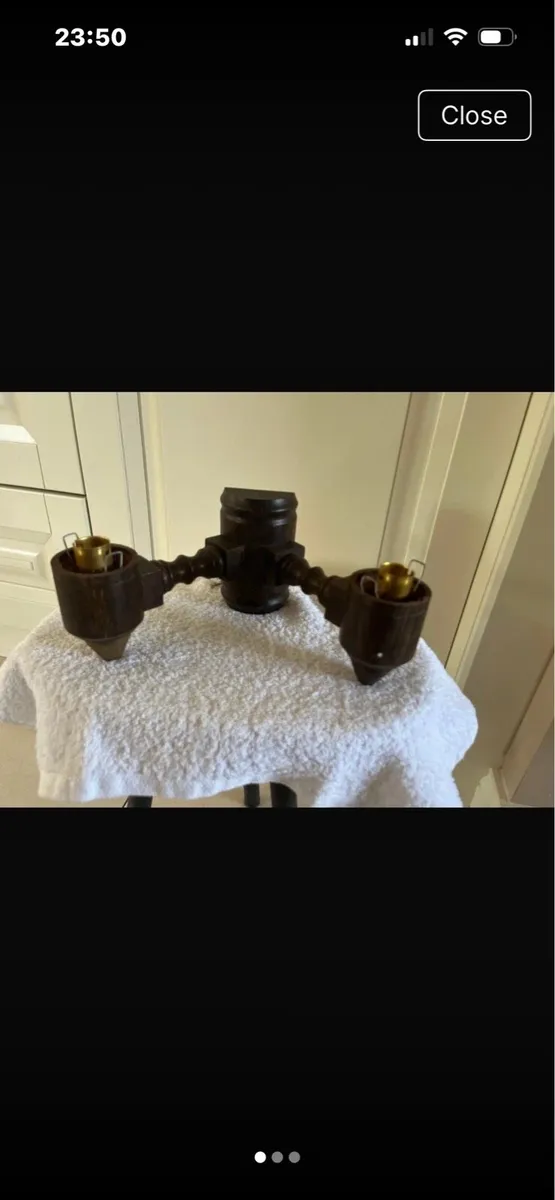 1 Twin Wooden Wall Light - Image 1