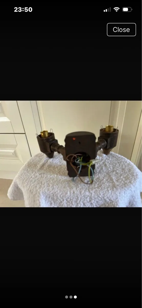 1 Twin Wooden Wall Light - Image 2