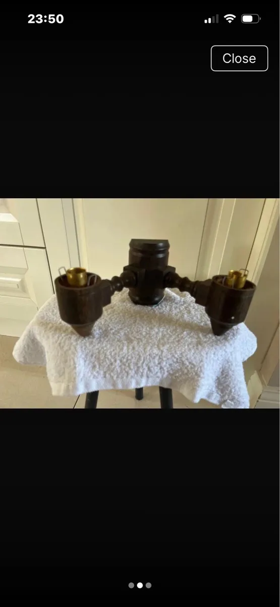 1 Twin Wooden Wall Light - Image 3