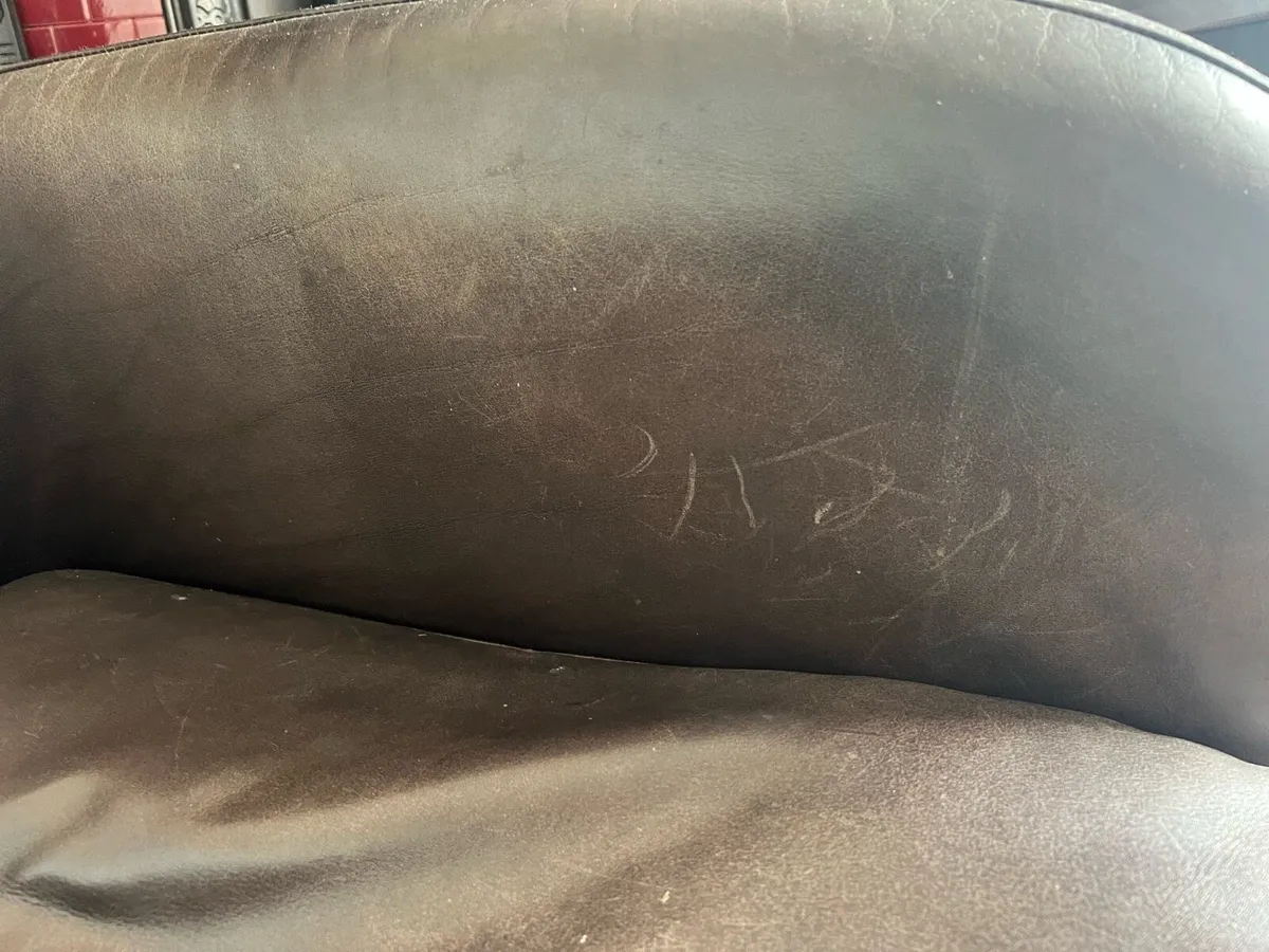 2 real leather armchairs - Image 3