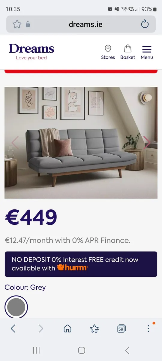 2 seater sofa bed - Image 1