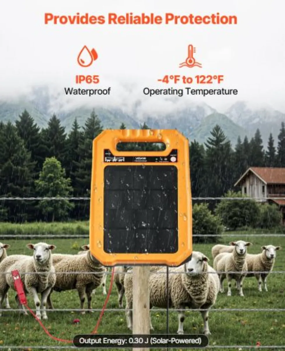 Solar Fence Charger,0.3J 8 kV Solar Powered Fence - Image 4