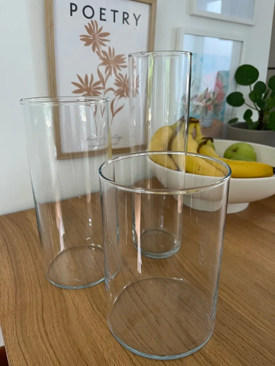 12 sets of 3 Hurricane Vases (Wedding) - Image 1