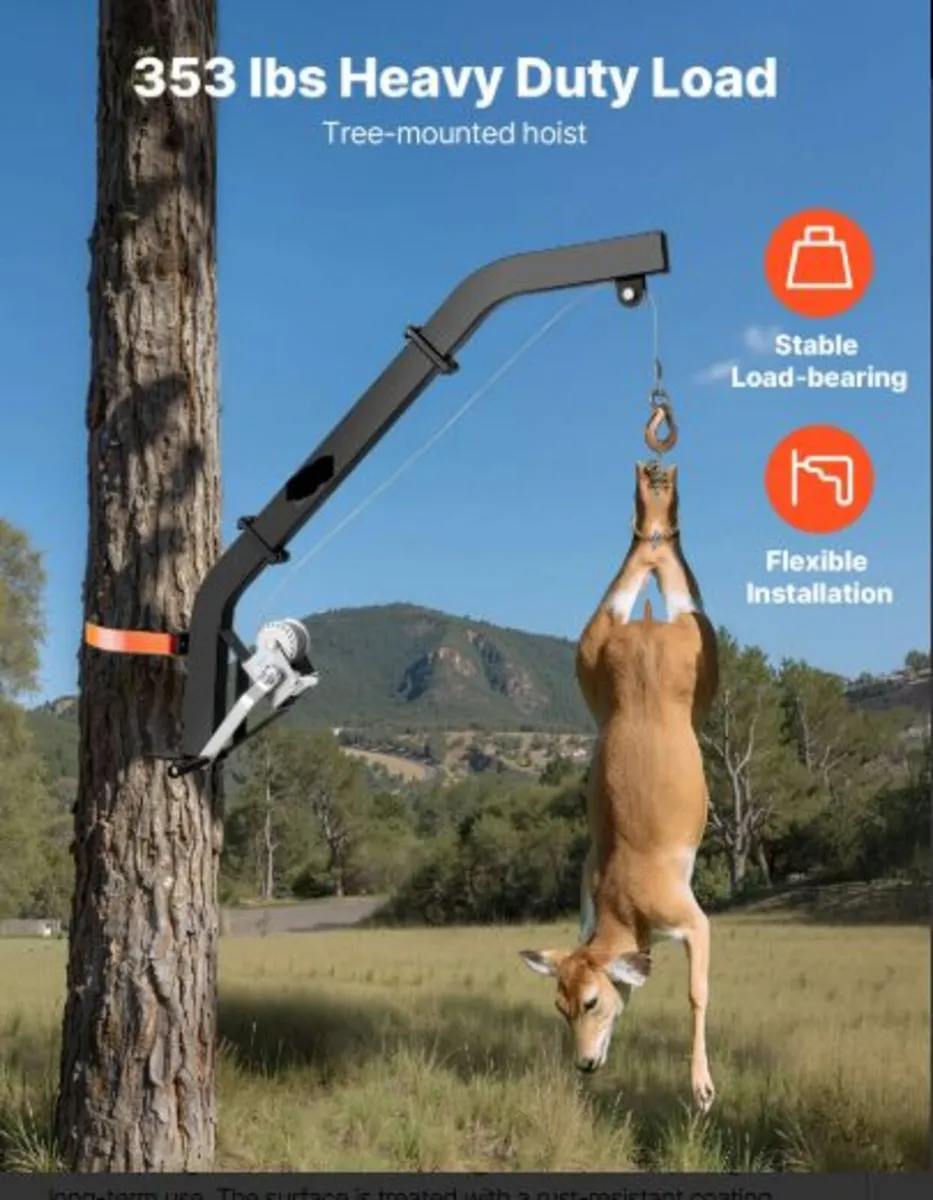 Tree Mounted Deer Hoist, 353 lbs Load Capacity, - Image 2