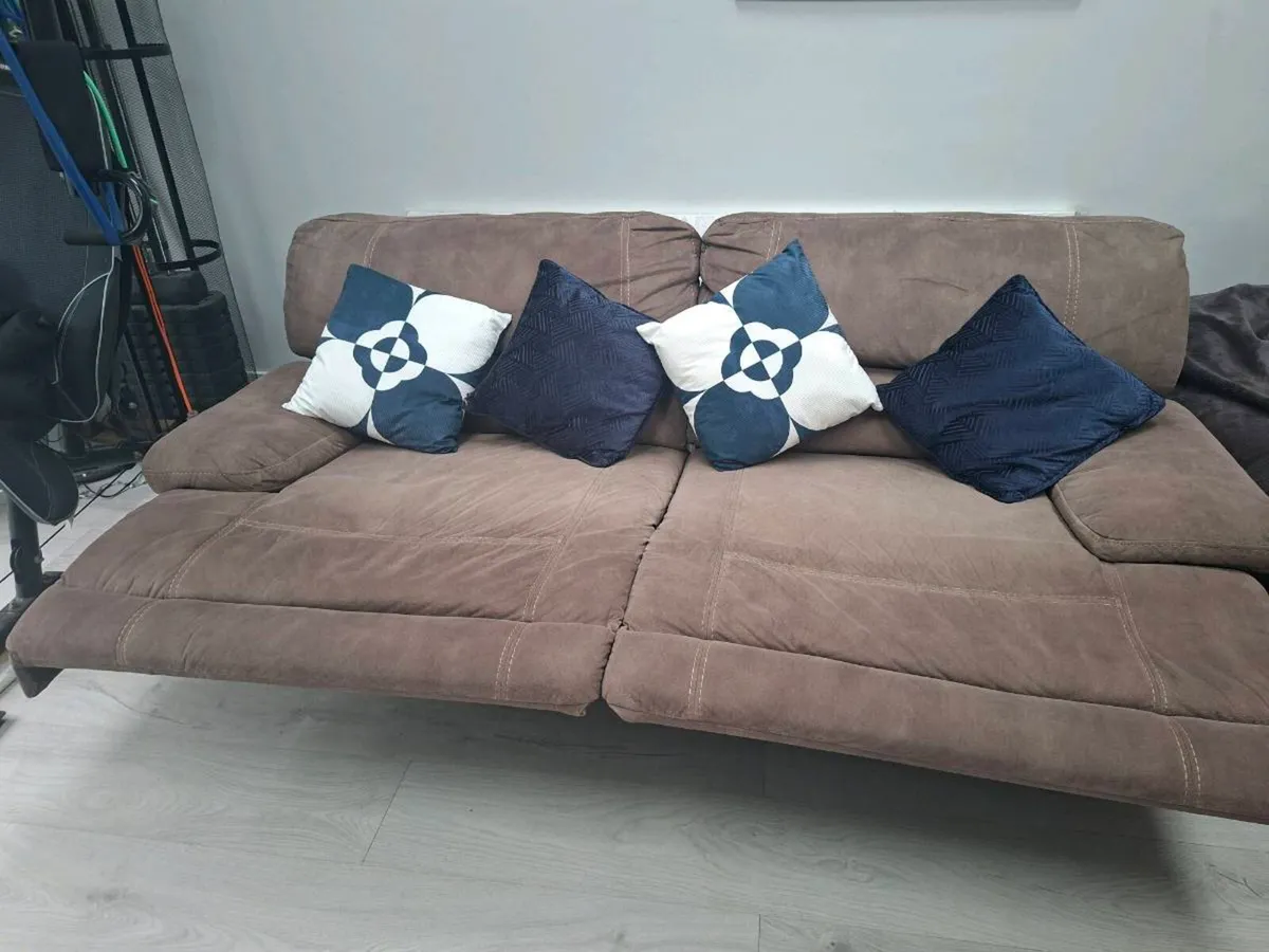 Two Three seater reclining Sofas for sale - Image 2