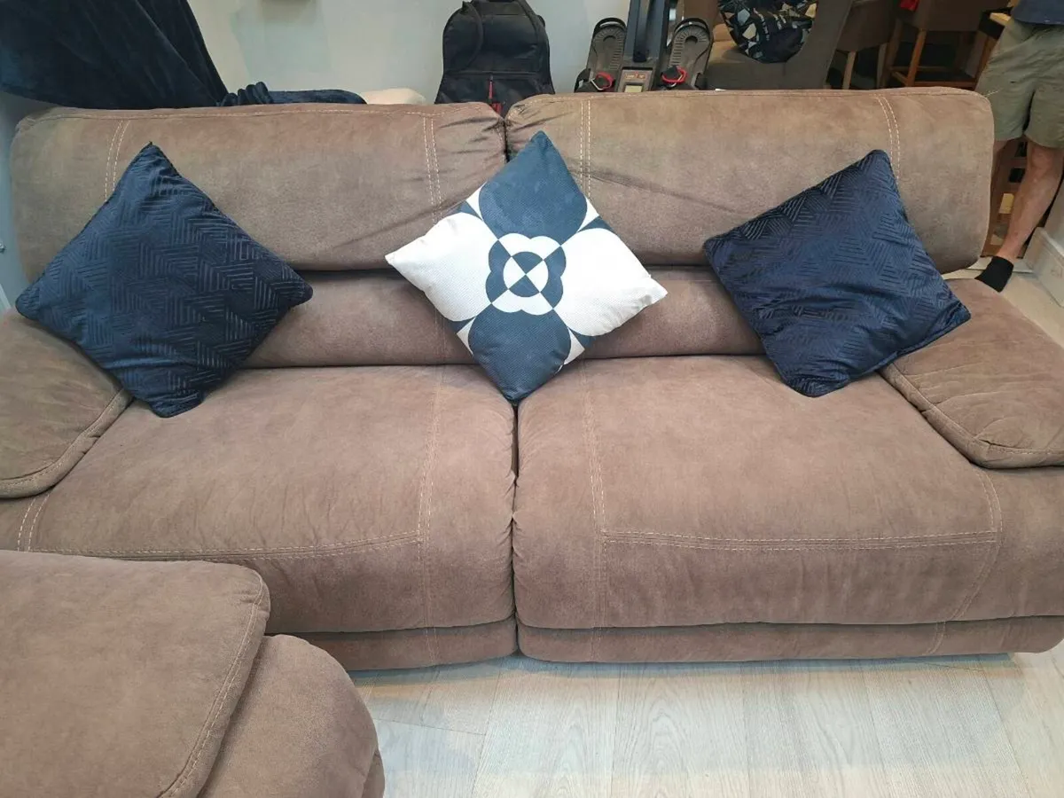 Two Three seater reclining Sofas for sale - Image 3