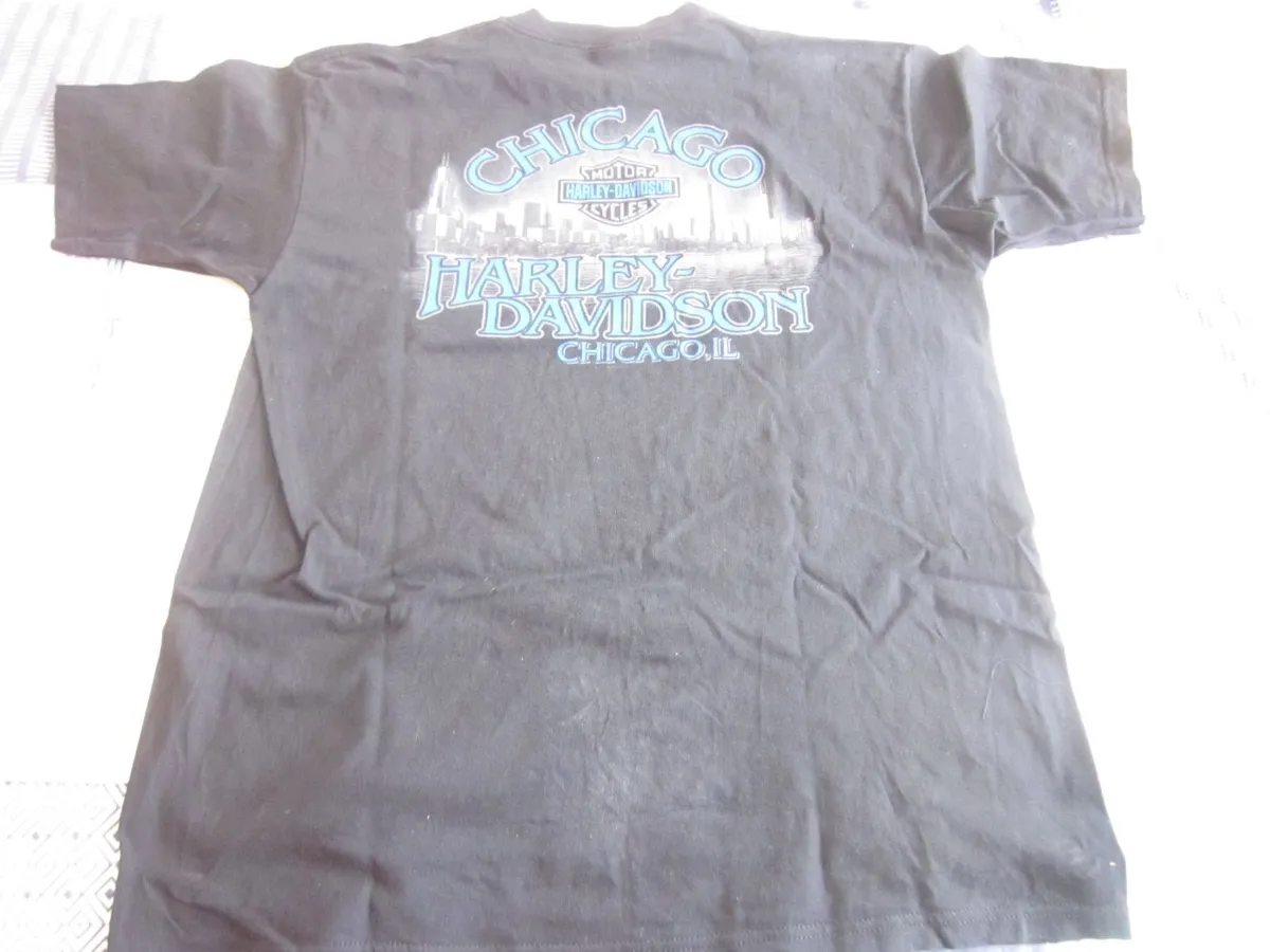 HarleyDavidson Eagle100Years Blue Chicago T/Shirt - Image 3
