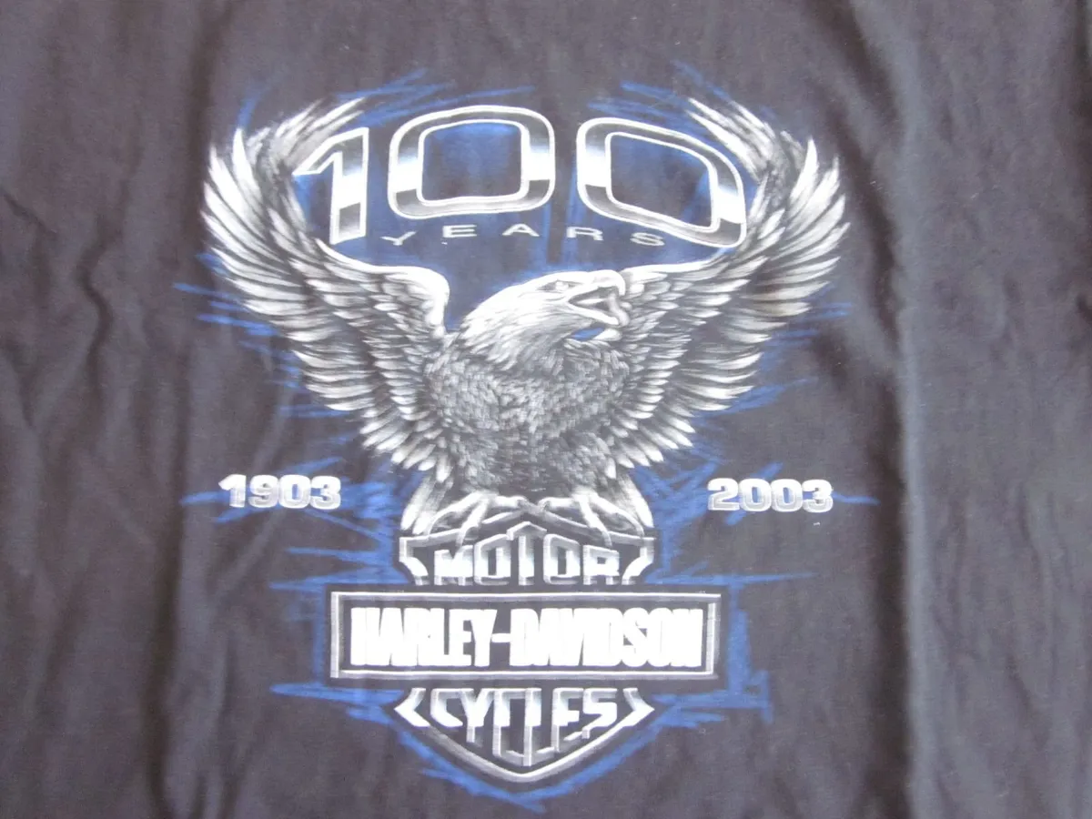 HarleyDavidson Eagle100Years Blue Chicago T/Shirt - Image 4