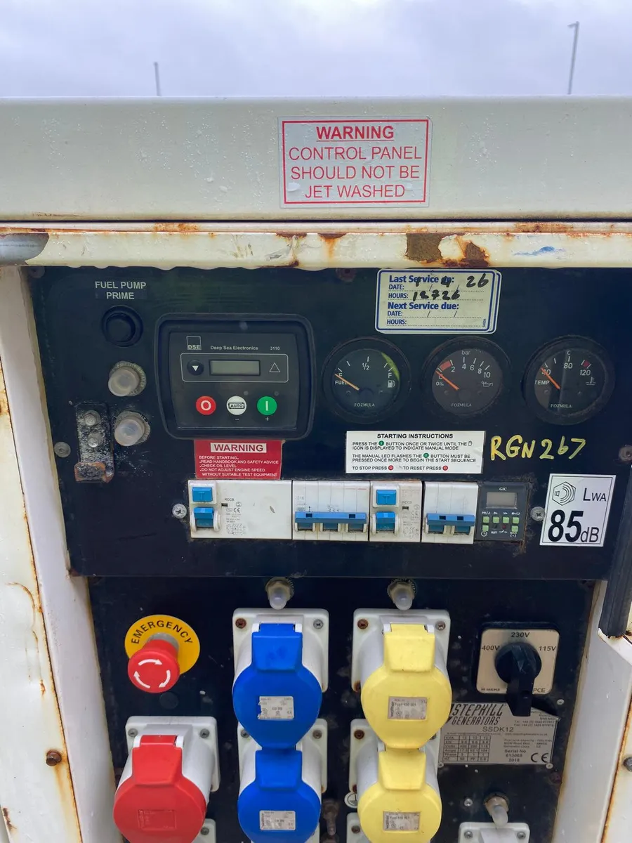 2018 STEPHILL SSDK12 12KVA DIESEL GENERATOR - Image 4