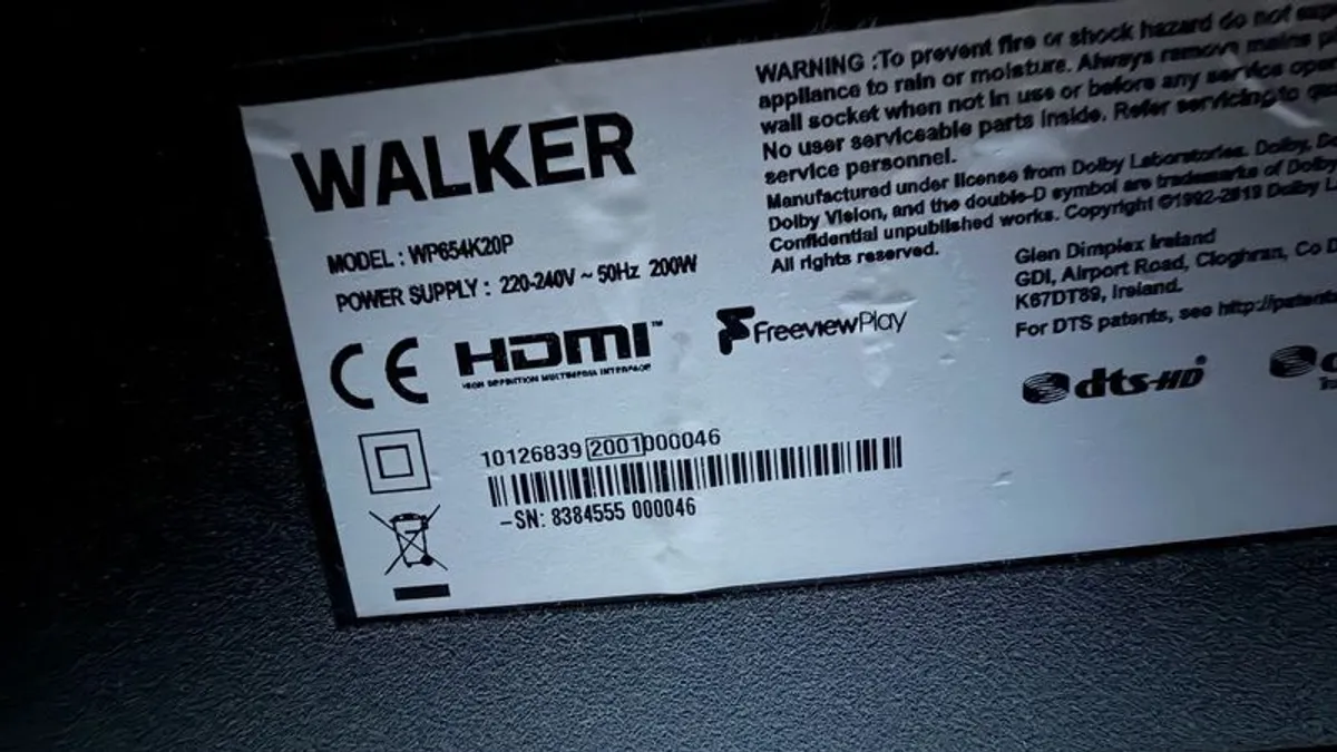Walker 65, 4K Ultra HD Smart TV - Image 3
